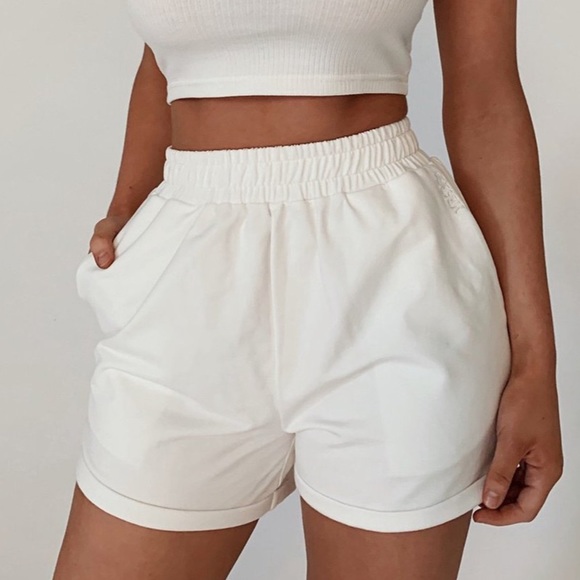 Meshki Pants - NWT‼️ MESHKI | White Loopback Shorts